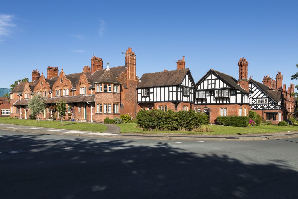 Grade II listed buildings in Port Sunlight village Wirral.
