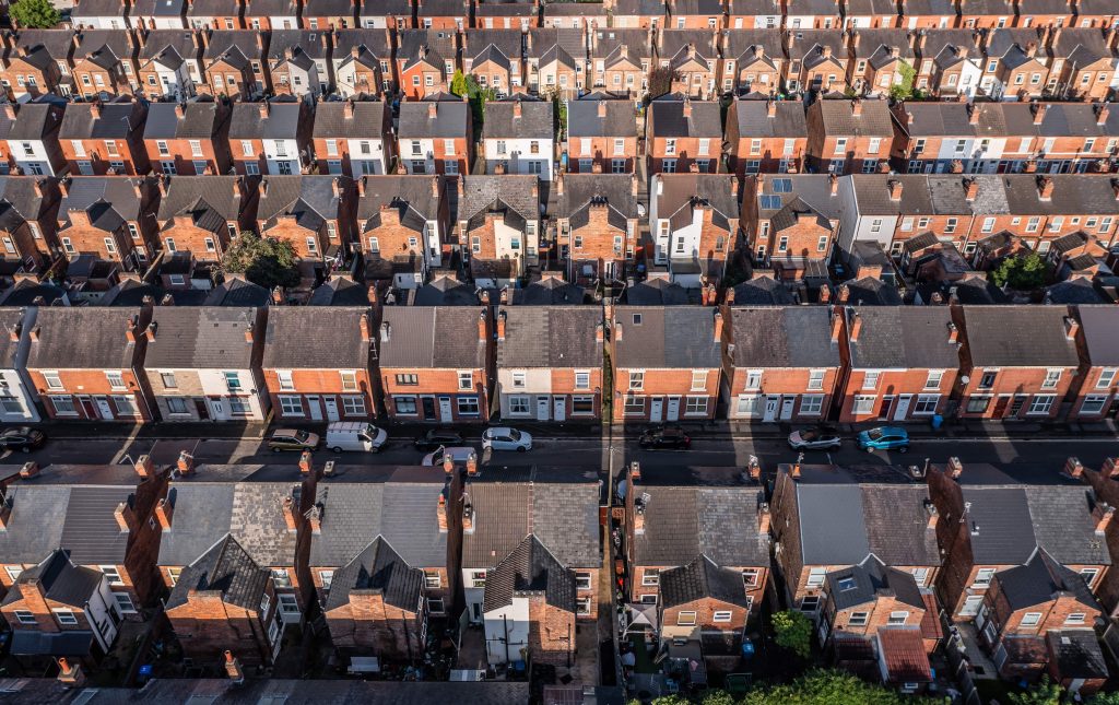 aerial shot of social housing